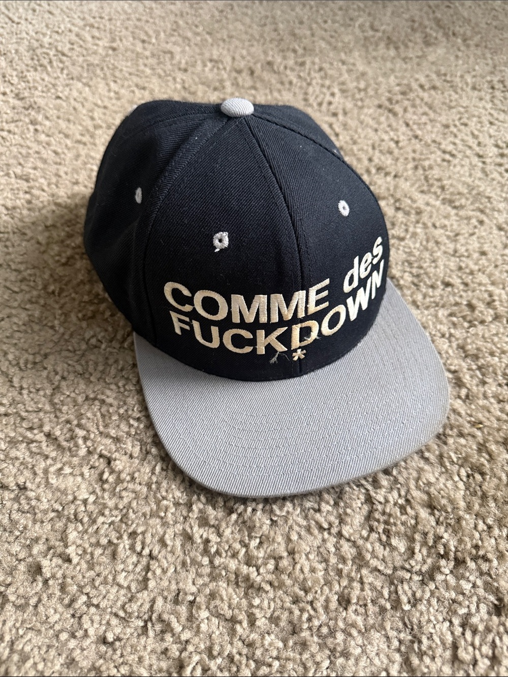 A$AP Rocky Black & Gray Snapback Hat - Comme des F***Down